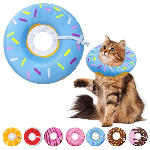 Cat Cone Collar Soft (Donut Blue / Large)