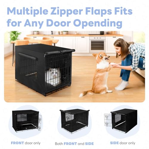 Dog Crate Cover (Black (with window) / 24 Inch)