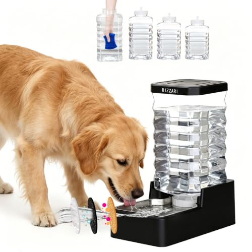 2.64 Gallon Dog Water Bowl Dispenser (Black with Lid & Filter / 10L)