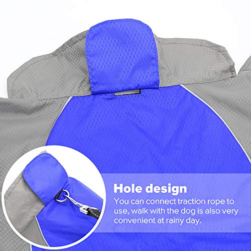 Dog Raincoat Waterproof Coats (Blue-M)