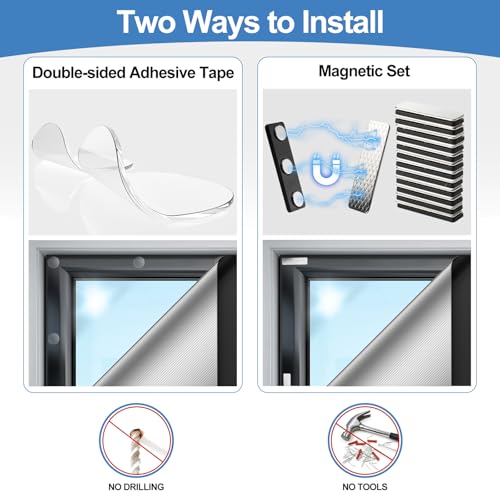 100% Magnetic Black Out Window Cover 39" x 58" Blackout Blinds No Drill (39" X 58")