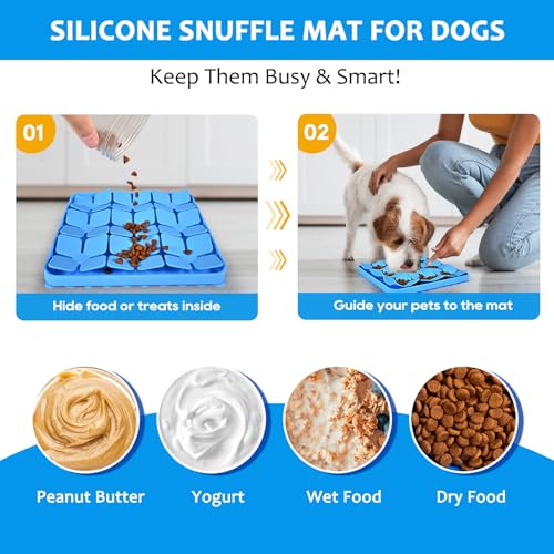 Silicone Snuffle Mat for Dogs 2 Pack (Blue & Purple)