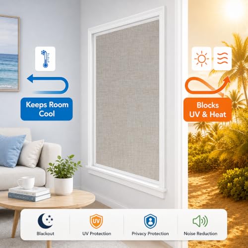 Portable Blackout Curtains (Light Coffee / 52"W x 72"H)