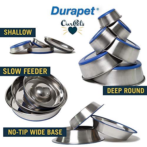 OurPets DuraPet Slow Feed Premium Stainless Steel Dog Bowl (Small (2 Cups))