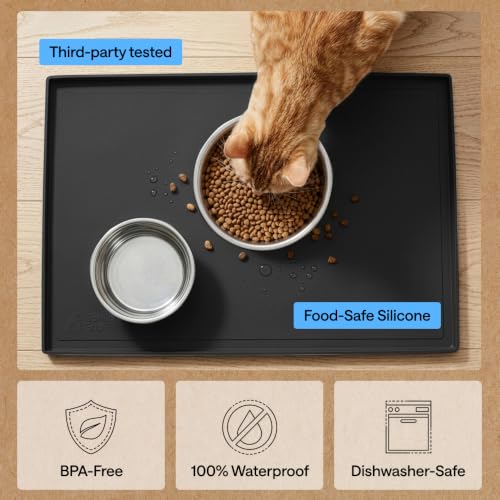 Waterproof Dog Food Mat (Black / 28" x 18")