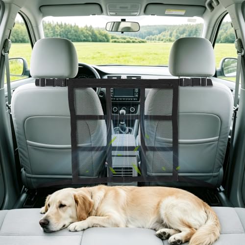 Dog Car Net Barrier Double Layer Mesh with Zipper Organizer Storage