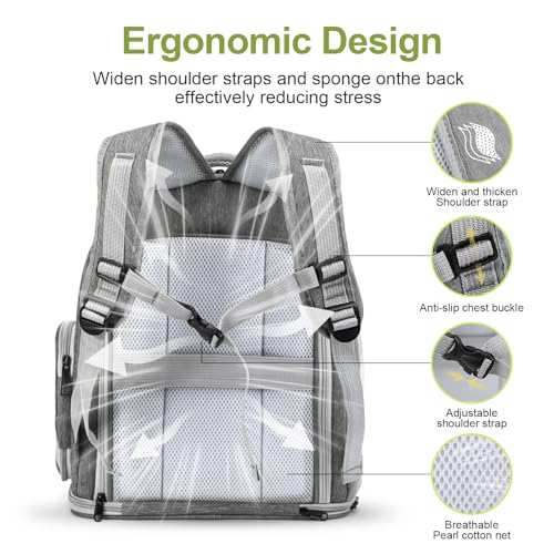 Expandable Cat Backpack Large Space Cat Bubble Backpack Carrier (Square Expandable- Grey)
