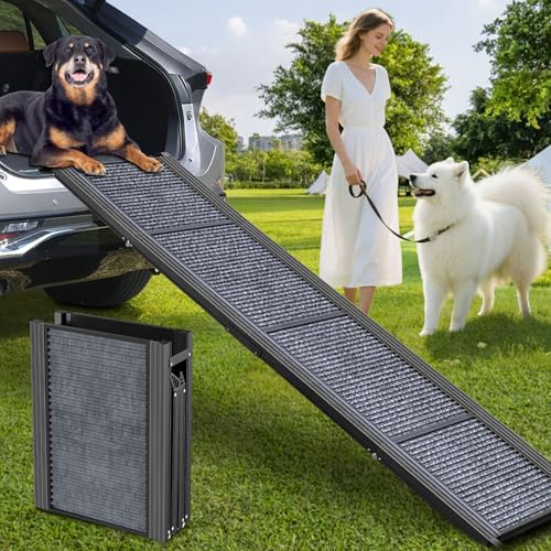 Dog Ramp for Car Truck Sturdy 71" L × 17.2" W Extra (Upgraded 71" L x 17.3" W)