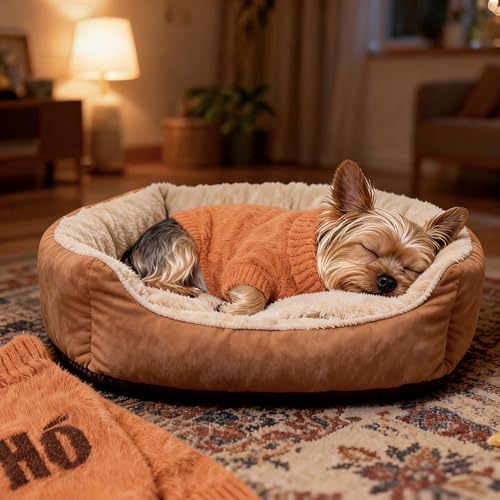 Small Dog Furry Pullover Sweater (F Orange(Order One Size Up) / Small)