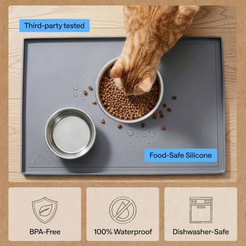 Waterproof Dog Food Mat (Gray / 12" x 8")