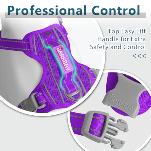 No Pull Dog Harness for Large Dogs (Large(Chest:24.5-32.5") / Purple)