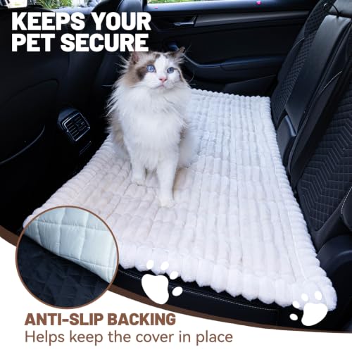 Dog Car Seat Waterproof Bed Cover Back Seat White 23.6”x51” (White / 23.6”x51”)