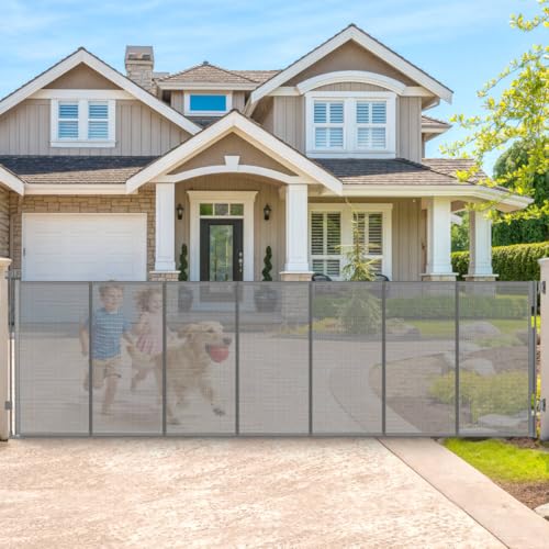 200" Extra Long Baby Gate Retractable Dog Gate for Outdoor (Gray / (48" Tall x 200" Wide))