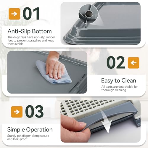 Dog Pee Pad Holder with High Wall (Extra Large 23.6*23.6 inch)