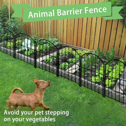Decorative Garden Fence 17in x10ft (Black / 17 in(H))