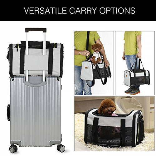 Cat Carrier Portable Foldable Dog Pet Carrier (19.7"L x 12.0"W x 12.0"H / Grey)