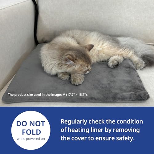 Cat Heating Pad (Gray / 17.7"L x 15.7"W x 0.4"Th)