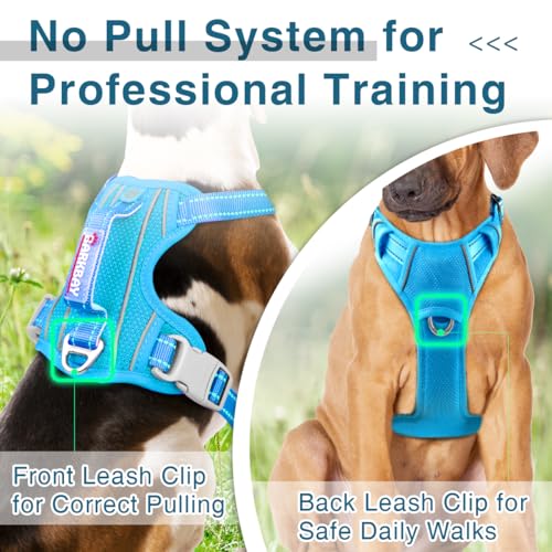 No Pull Dog Harness for Large Dogs (Large(Chest:24.5-32.5") / Blue)