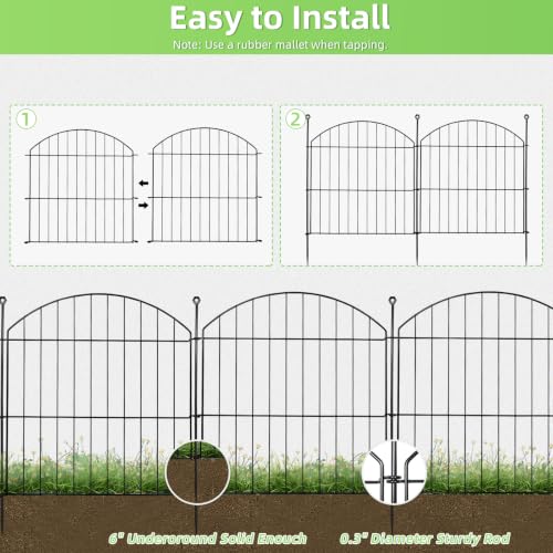 Decorative Garden Fence (Black / 24 in(H))