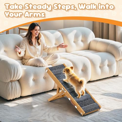 Dog Ramp for Couch Foldable (Walnut / 32")