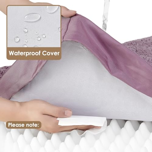 Orthopedic Dog Bed Extra Large with Removable Washable Cover (41*27*3.5 inches / Fog Purple)