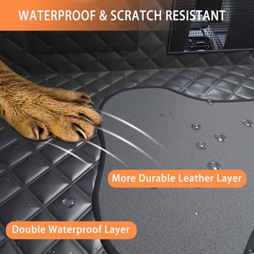 Dog Car Seat Cover Back Seats Protector (For Cars/ Mid-Size SUV/ Small Truck / Black with Hard Bottom)