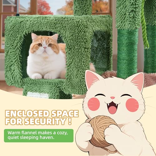 37.5" All-in-One Cat Tree Tower with Scratching Board & Posts Cozy Sleeping Perch Hammock and Toy Balls, Green (37.5'' / Green)