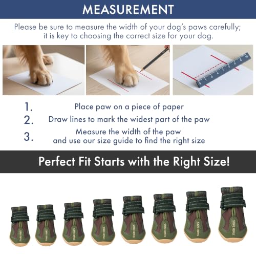 365 Dog Shoes (365 Green Brown / Size 2: 1.8"x2.17"(W*L) (Pack of 4))