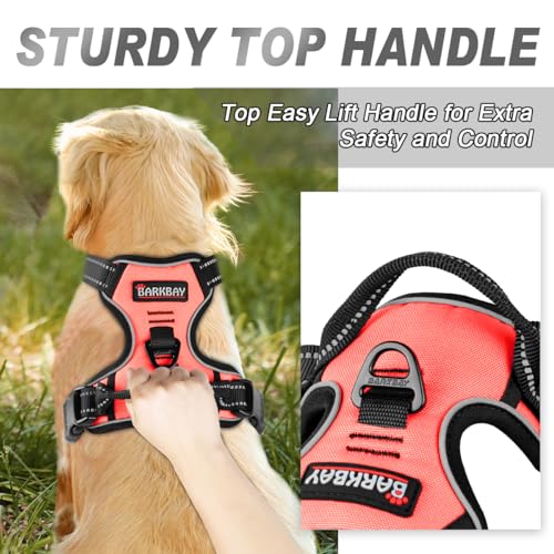 Dog Harness No Pull for Small Sized Dog Front Back Clips (Small(Chest:19.5-26") / Light Pink)