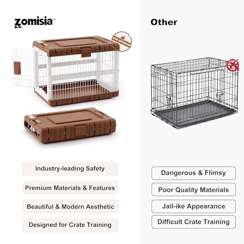 28" L Collapsible Dog Crate for Dogs (Woodgrain / 27.95 x 18.9 x 21.65 in)