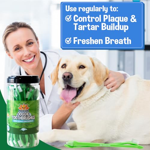 Dual Headed Toothbrush for Dogs & Cats (1 Count (Pack of 50))