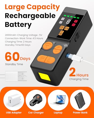 Digital LED Display] ultrasonic Dog bark Deterrent with 4 Transmitters (Black)