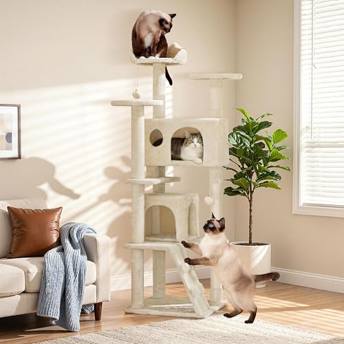 62in Cat Tree Tower (Beige / 62in)