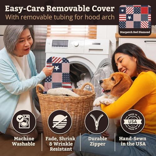 Rectangle Cozy Cave Dog Bed (Starpatch Red Diamond / Medium)