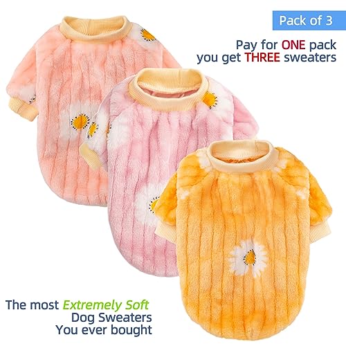 Small Dog Sweaters (Pink,violet,yellow / X-Large)