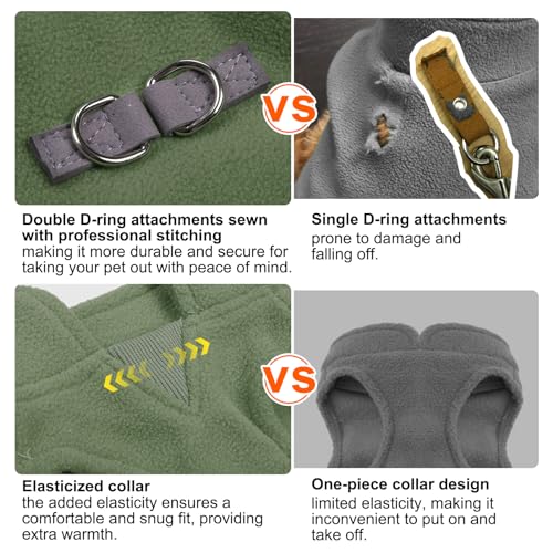 Dog Fleece Vest Sweater Winter Jacket for Small Medium Dogs (Small / ARMY GREEN)