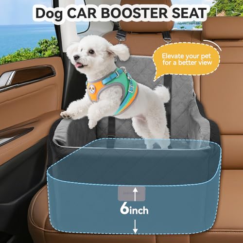 Dog Car Seat for Small & Medium Dogs (Black/Grey / Medium)