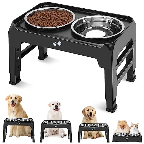 Elevated Dog Bowls (Black / 8" for Medium Dogs)