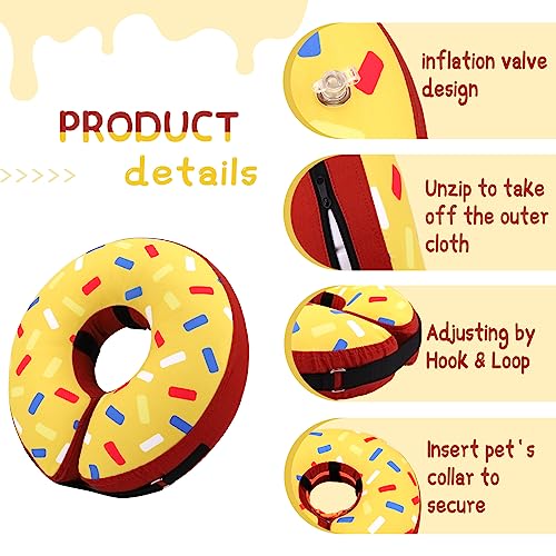 Inflatable Dog Cone Collar Alternative After Surgery (Donut Yellow / XXL(Neck 18.5"-23.5"))