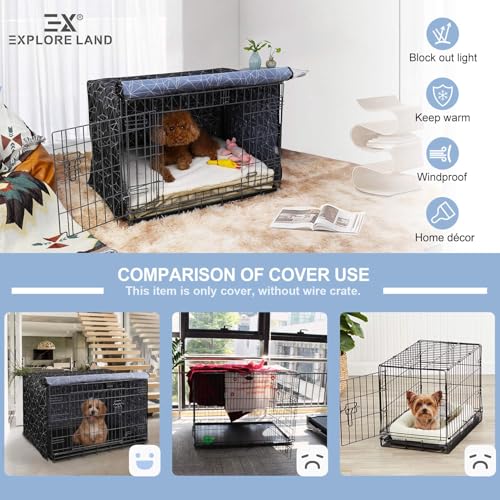 Pattern Dog Crate Cover (Black and White / 24.0"L x 18.0"W x 20.0"H)