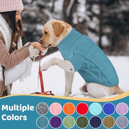 Small Dog Pullover Sweater for Medium Dogs Boys (Medium / Peacock Blue)