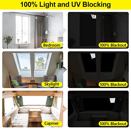 100% Blackout Curtains 2 Pack (Black / 57"W x 40"H (Pack of 2))