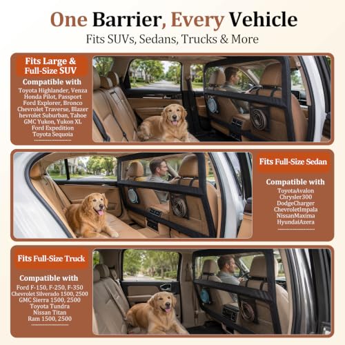 Dog Car Barrier for SUVs Trucks Sedans (Large)