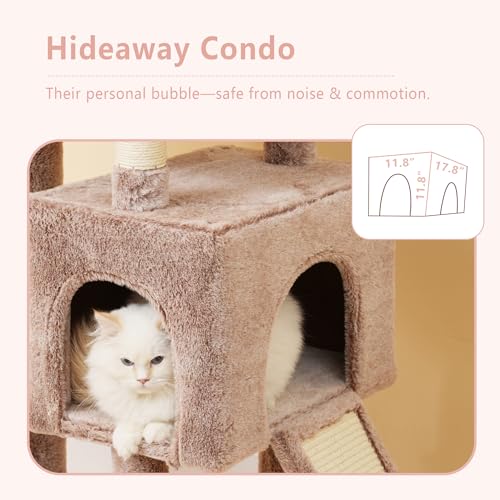 64.2" Heavy Duty Cat Tree for Large Cats with Wide Base HCT027MU (64.2 inch / Muchroom)