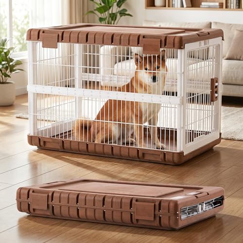 36" L Collapsible Dog Crate for Dogs (Woodgrain / 36.42 x 24.2 x 26 in)