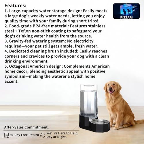 9L Lagre Gravity Dog Water Dispenser (Black / 9L Without Filter)
