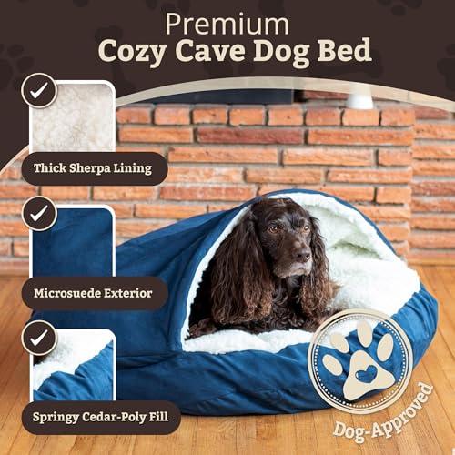 Cozy Cave Dog Bed (45.0"L x 45.0"W x 8.0"Th / Sapphire)