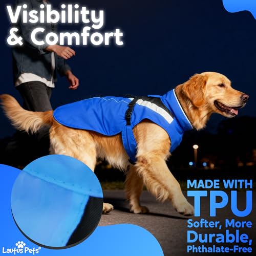 Dog Clothes Dog Raincoat (Blue / Large)