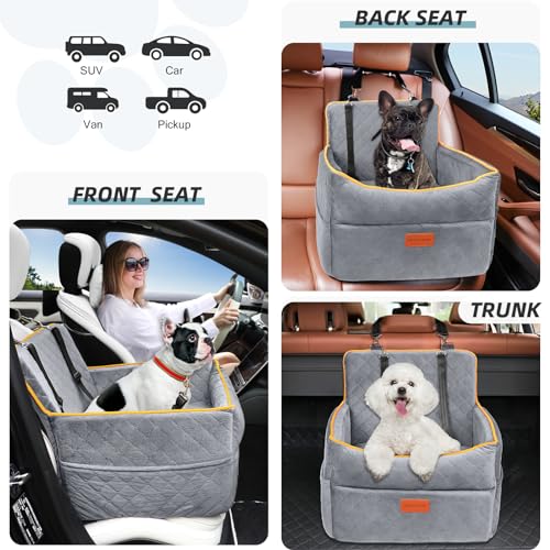 Dog Car Seat for Small Medium Dogs (Gray)