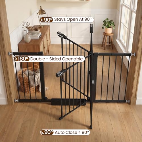 36" Extra Tall Baby Gate for Doorways (Black / 29.7-57"W x 36"H)